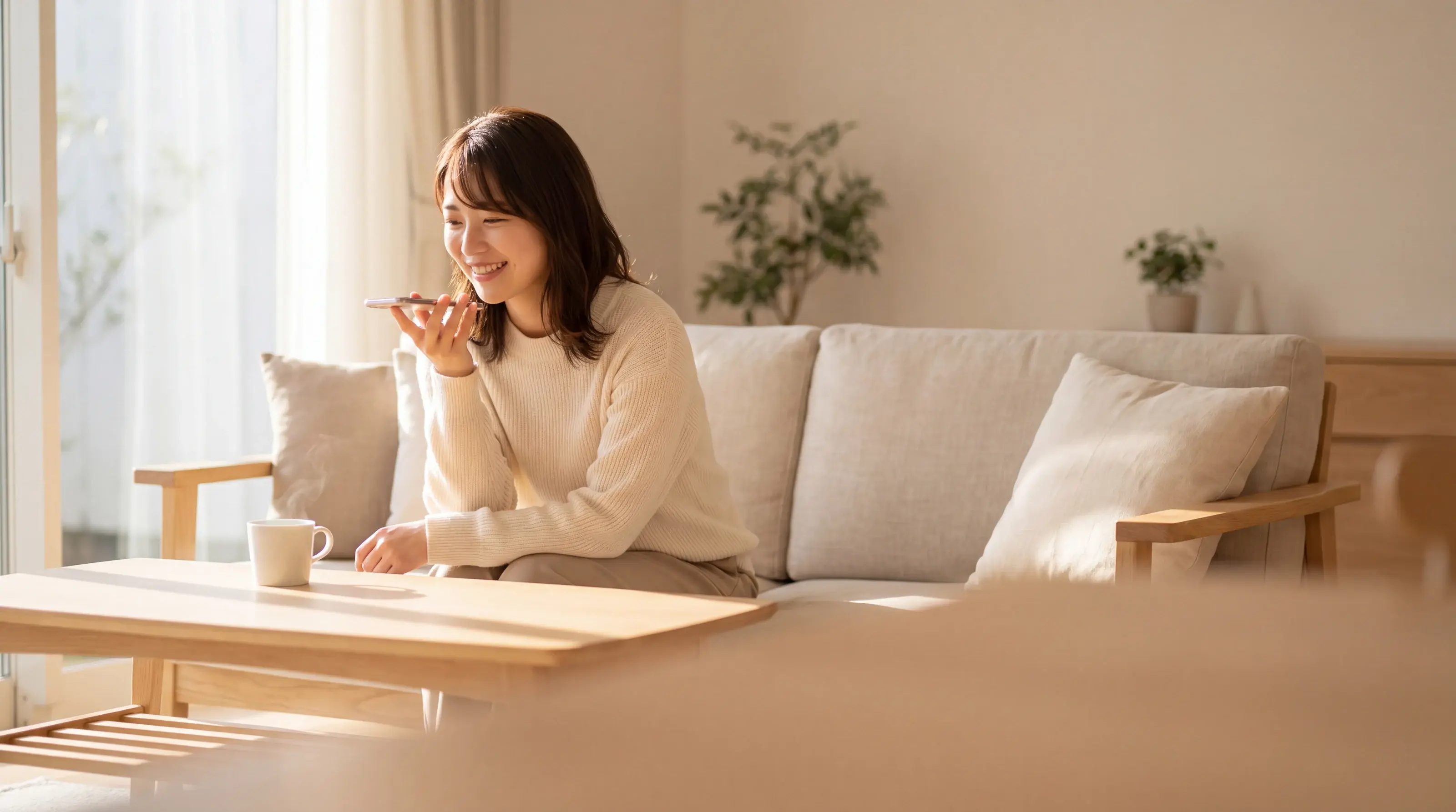 日常の中でボイスメモを録音する様子